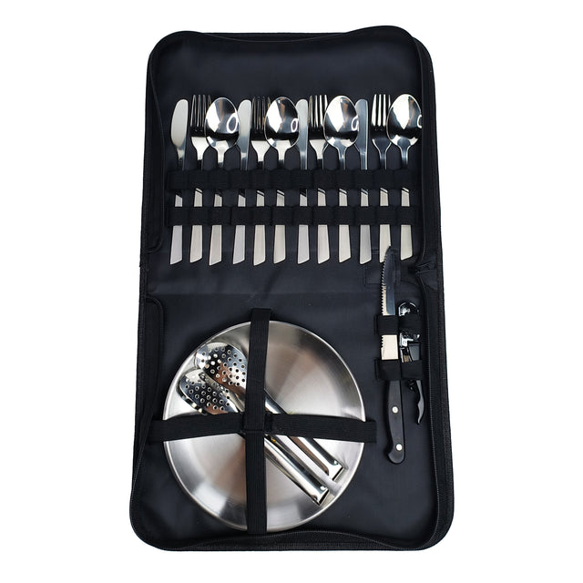 Camping Silverware Set With Case