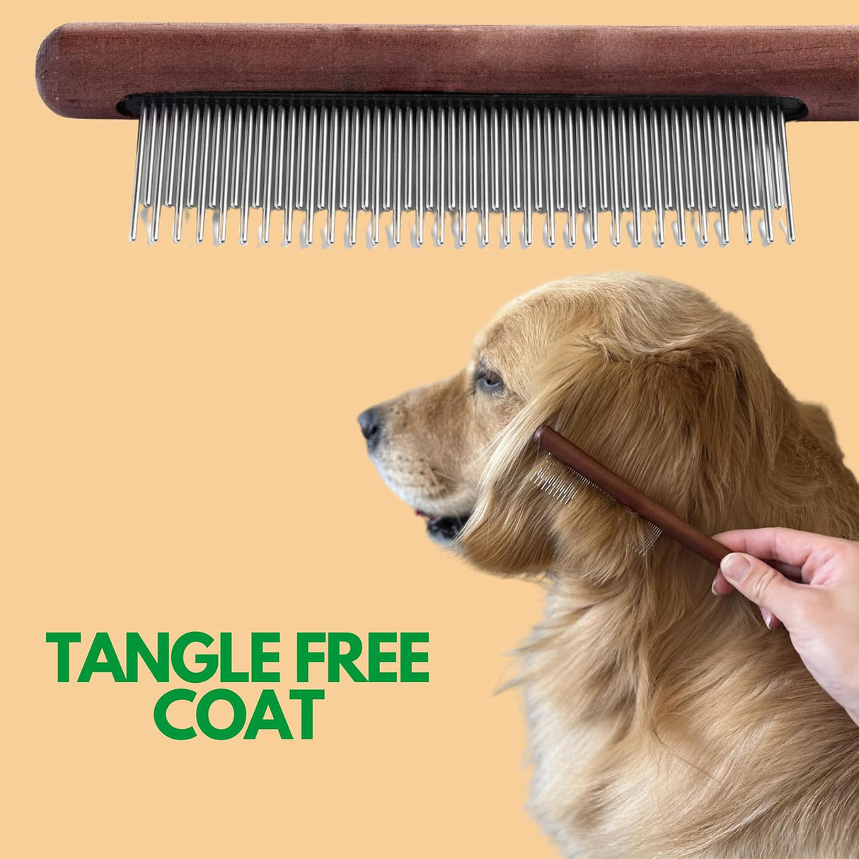 Wooden & Metal Pet Comb