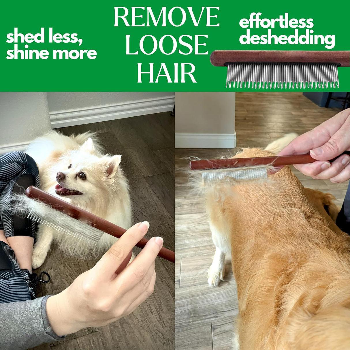 Wooden & Metal Pet Comb