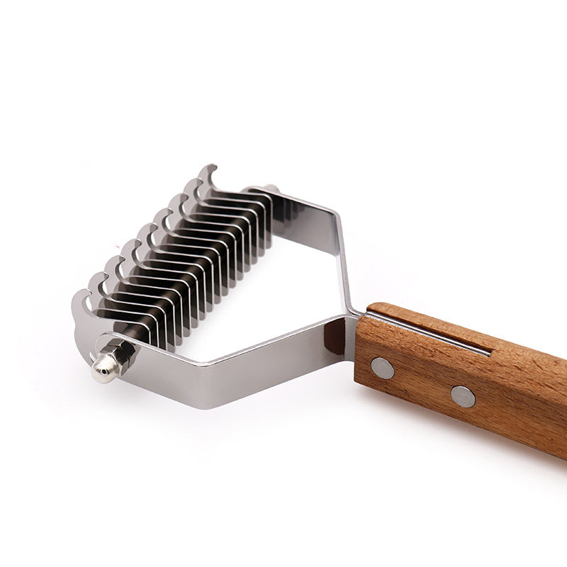 Dog & Cat Detangler Comb - Natural Wood Handle