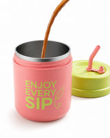 Dopamine Color Stainless Steel Tumbler With Straw