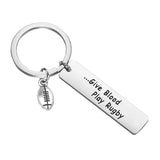 American Football Stainless Steel Keychain