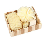 Square Wood Tray Basic Shower Accessory Set