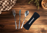 Eco-friendly Stainless Steel Utensil Set In Carry Pouch