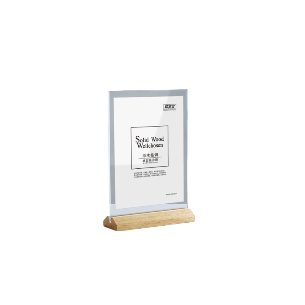 Acrylic Card With Wood Stand - Yorkn Inc✅