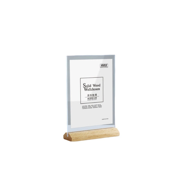 Acrylic Card With Wood Stand - Yorkn Inc✅
