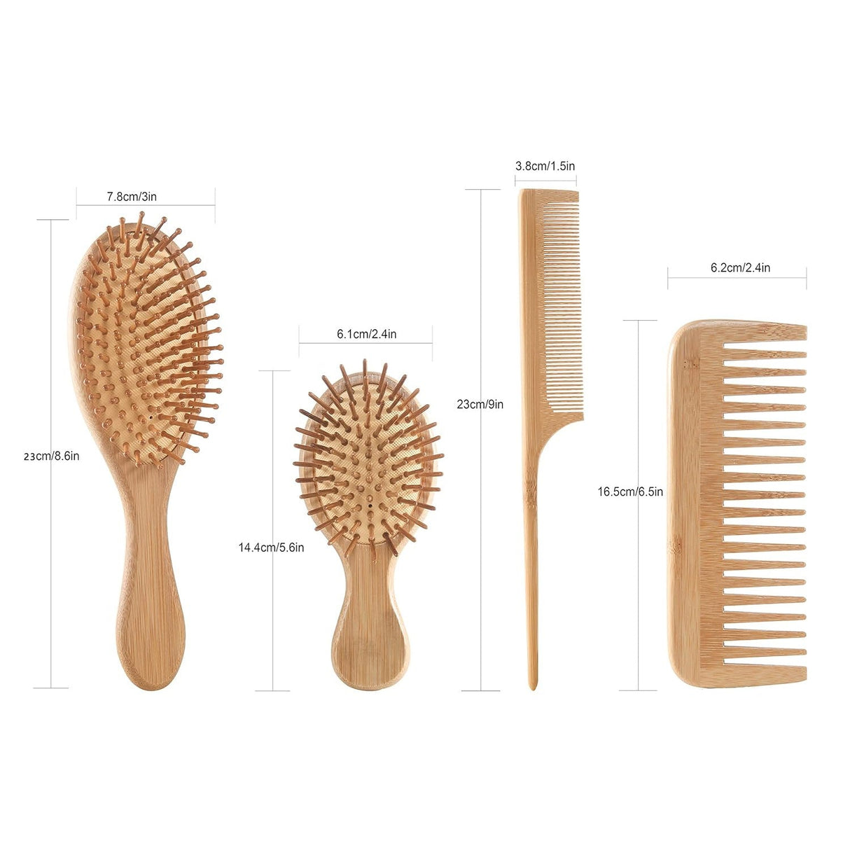 Bamboo Hairbrush And Comb Set - Yorkn Inc✅
