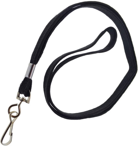 Black 3/8" (10 Mm) Woven Lanyard - Yorkn Inc✅