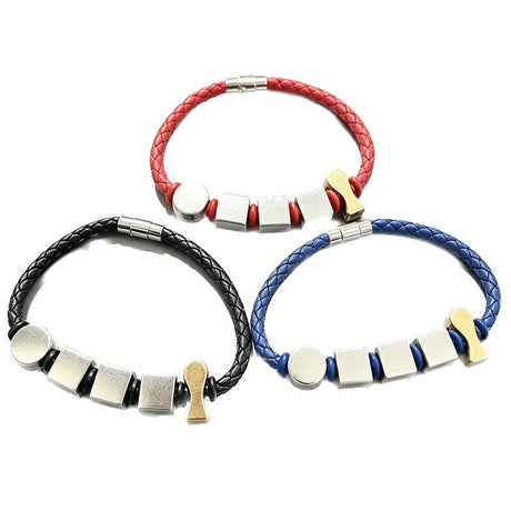 Braided Leather Beaded Charm Bracelet - Yorkn Inc✅