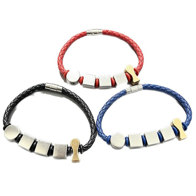 Braided Leather Beaded Charm Bracelet - Yorkn Inc✅