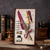 Classical Feather Pen Wax Seal Stamp And Ink Bottle Included Gift Box Packed Set - Yorkn Inc✅