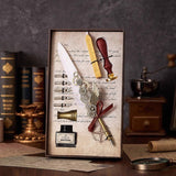 Classical Feather Pen Wax Seal Stamp And Ink Bottle Included Gift Box Packed Set - Yorkn Inc✅