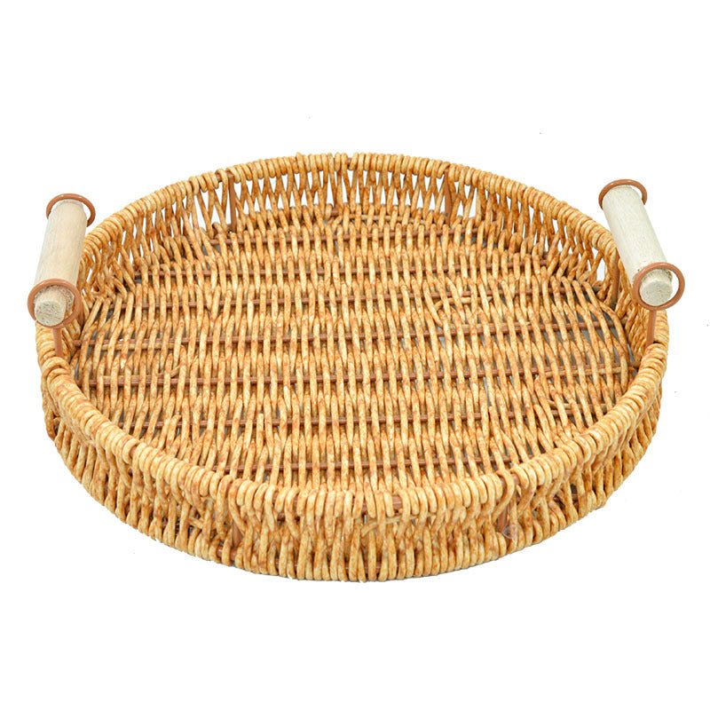 Custom Logo Rattan Tray Decorative Tray - Yorkn Inc✅