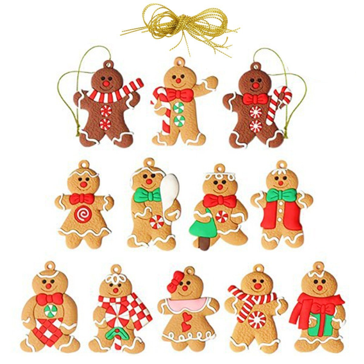 Gingerbread Man Ornament Kit 12pcs - Yorkn Inc✅