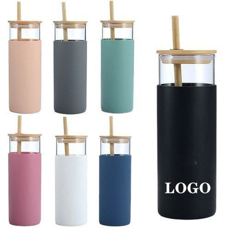 Glass Tumbler With Wooden Lid And Straw - Yorkn Inc✅