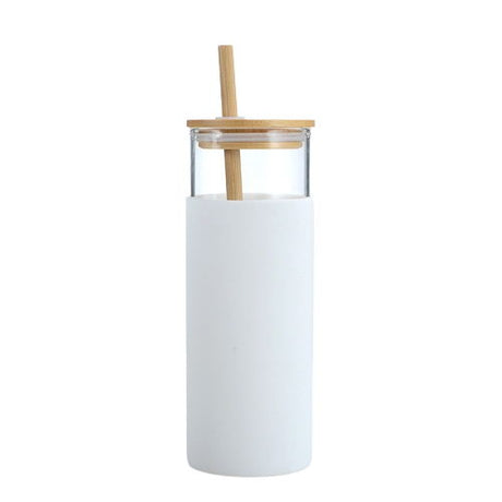 Glass Tumbler With Wooden Lid And Straw - Yorkn Inc✅