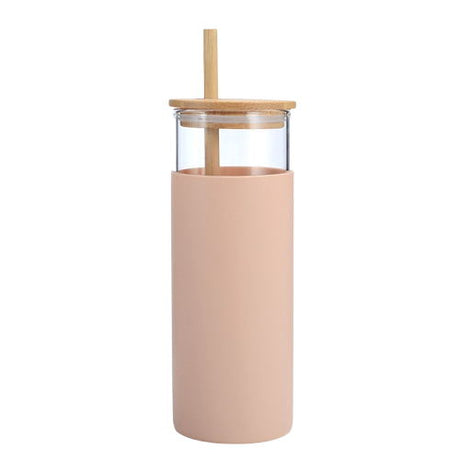 Glass Tumbler With Wooden Lid And Straw - Yorkn Inc✅