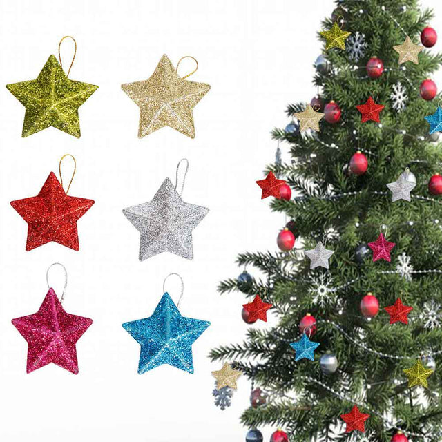 Glitter Christmas Star Hanging Decor - Yorkn Inc✅
