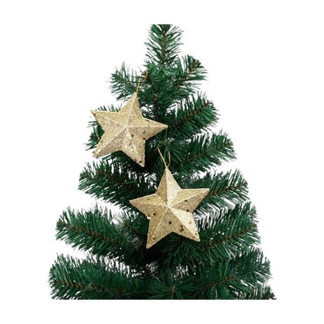 Glittery Star Christmas Ornament 6pcs Set - Yorkn Inc✅