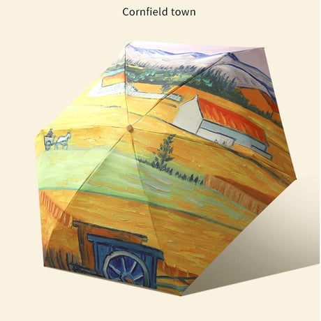 Gold Full Size Printed Foldable Umbrella - Yorkn Inc✅