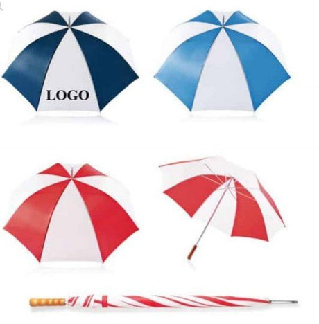 Golf Umbrella With Wooden Handle - Double Color Canopy - Yorkn Inc✅