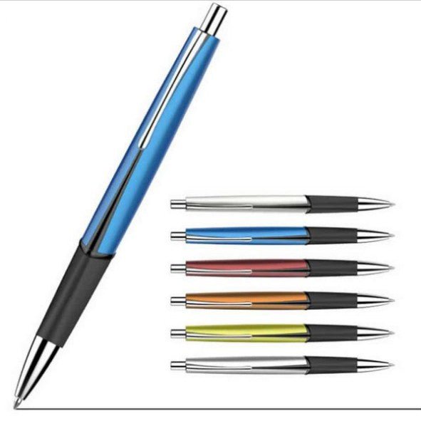 Lacquered Barrel Ballpoint Pen With Comfortable Rubber Grip And Metal Clip - Yorkn Inc✅