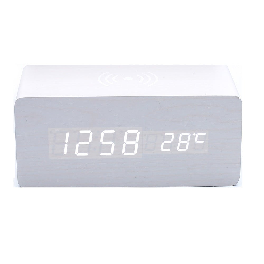 Led Wood Wireless Charging Clock - Yorkn Inc✅