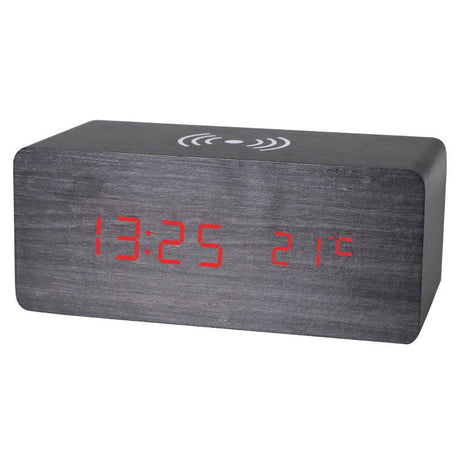 Led Wood Wireless Charging Clock - Yorkn Inc✅