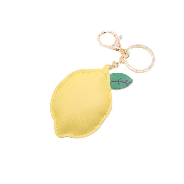 Lemon - shaped Leather Keychain - Bag Accessory - Yorkn Inc✅