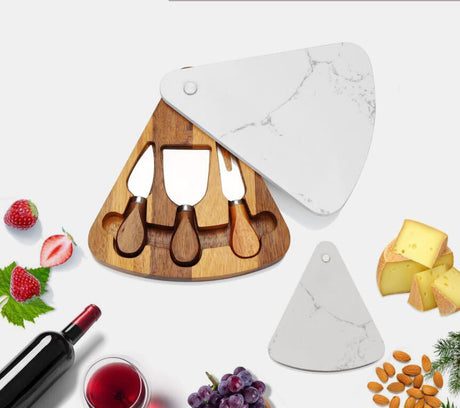 Marble Wood Cheese Board Set - Yorkn Inc✅