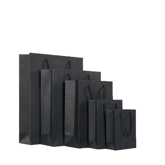 Medium Black Paper Bags With Handles - Yorkn Inc✅
