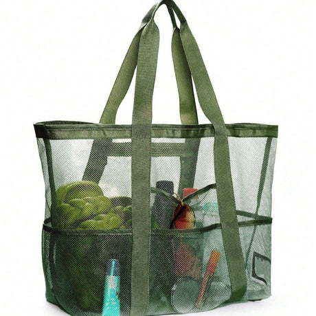 Multi Pocket Mesh Beach Bag - Yorkn Inc✅