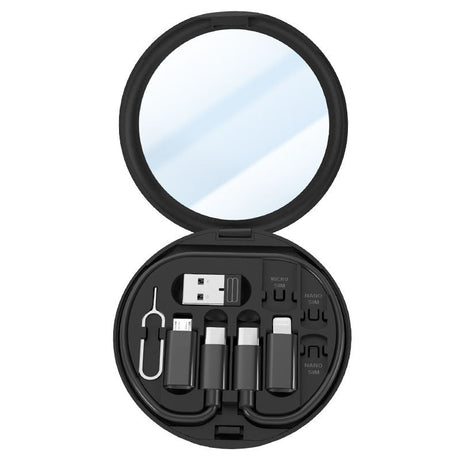 Multifunctional Data Cable Storage Box With Mirror - Yorkn Inc✅