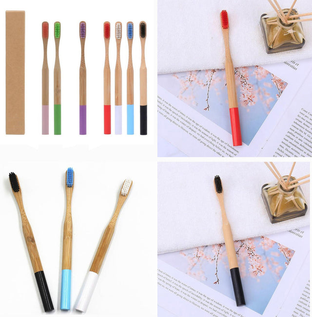 Natural Bamboo Toothbrush With Box - Yorkn Inc✅