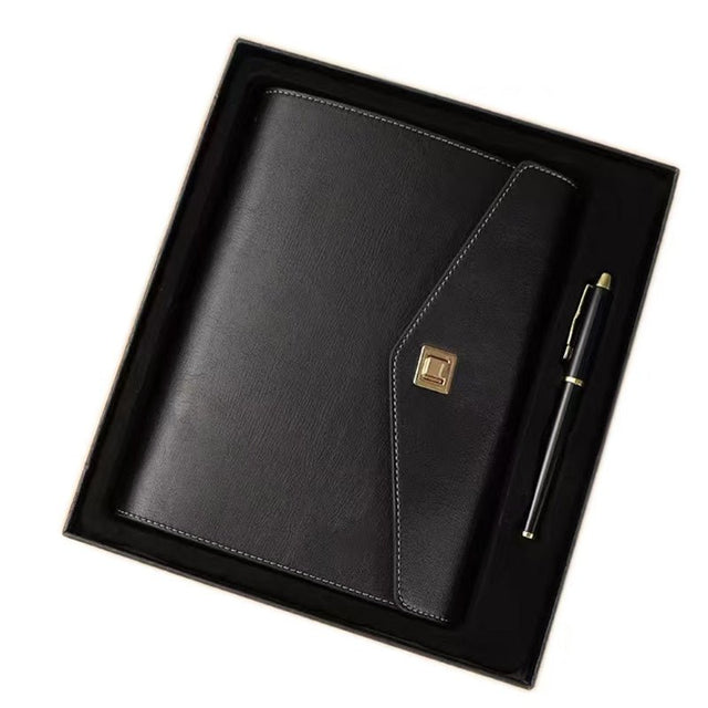 Office Gift Set - A5 Soft - cover Loose - leaf Notebook & Metal Signature Pen - Yorkn Inc✅