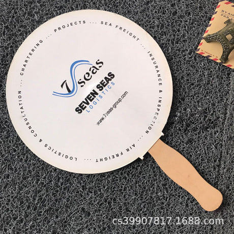 Paper Advertising Fan With Wooden Handle - Yorkn Inc✅