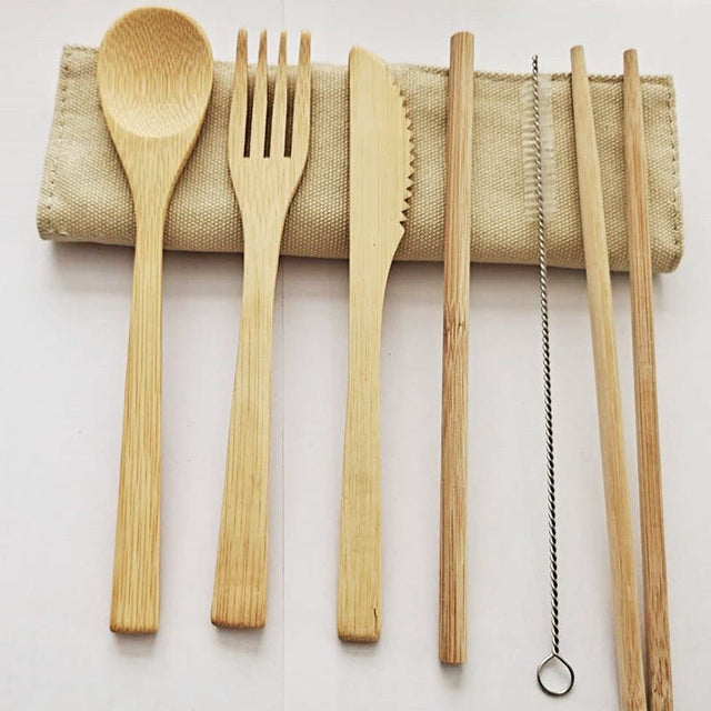 Reusable Bamboo Cutlery Set - Yorkn Inc✅