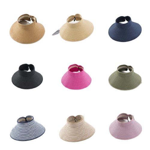 Roll Up Sun Visor Wide Brim Straw Hat - Yorkn Inc✅