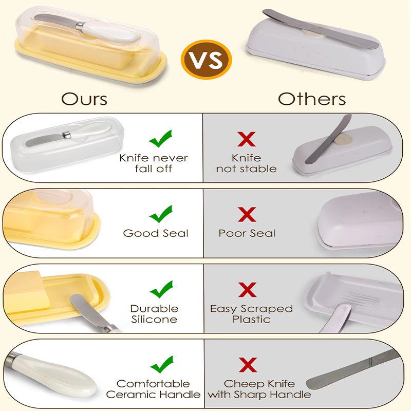 Silicone Butter Dish With Knife - Yorkn Inc✅
