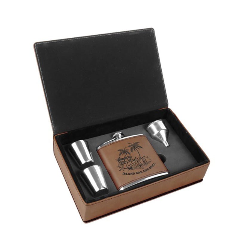 Stainless Steel Leatherette Flask Gift - Yorkn Inc✅