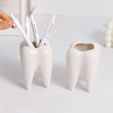 Tooth-shaped Ceramic Pen Holder - Yorkn Inc✅