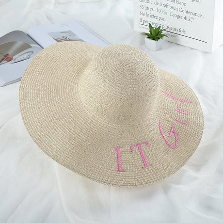 Wide Brim Beach Hat Embroidery - Yorkn Inc✅