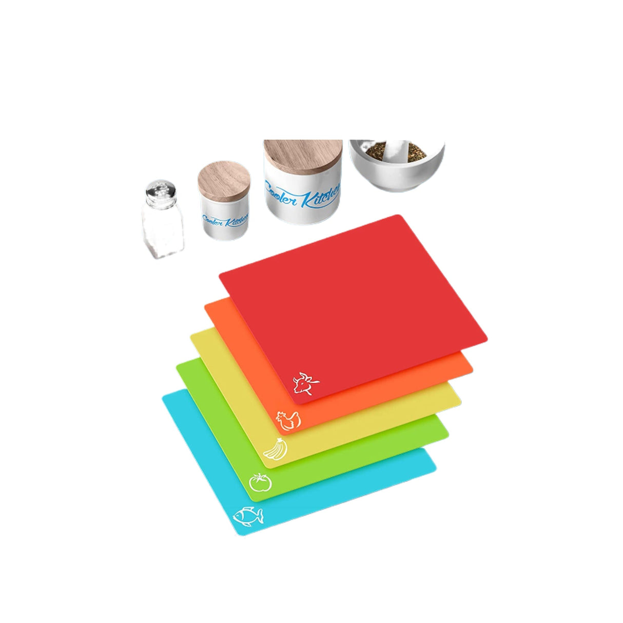 Wood Cutting Board Set With 6 Color - coded - Yorkn Inc✅