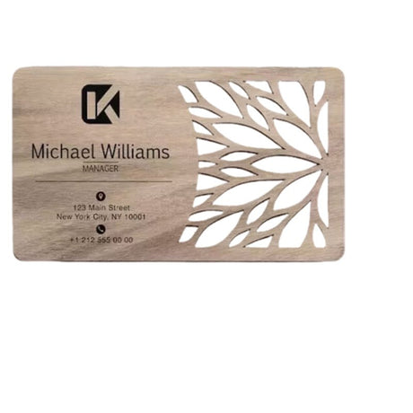 Wooden Laser Cut Hollow - out Business Card - Yorkn Inc✅