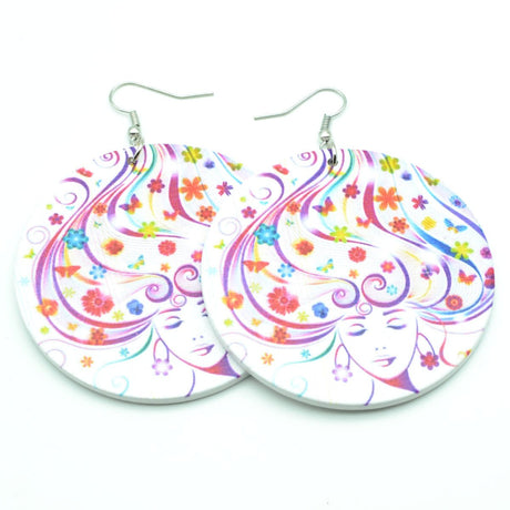 Wooden Round Shape Earrings African Charm - Yorkn Inc✅