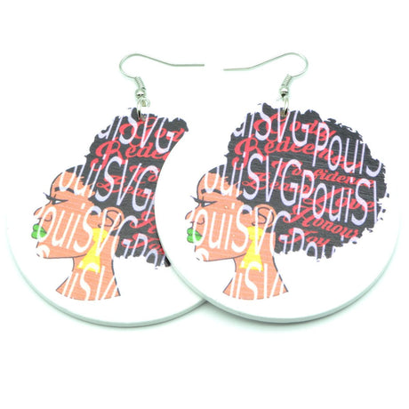 Wooden Round Shape Earrings African Charm - Yorkn Inc✅