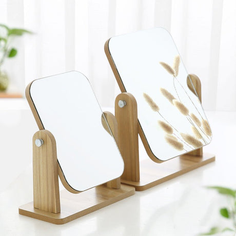 Wooden Stand Beauty Mirror - Yorkn Inc✅