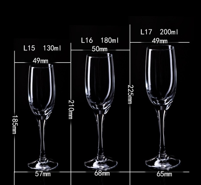 Flûte de champagne en verre de 220ml