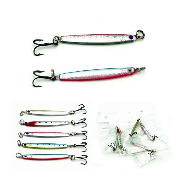 3d yeux métal lure de pêche avec crochet - 7 cm de long