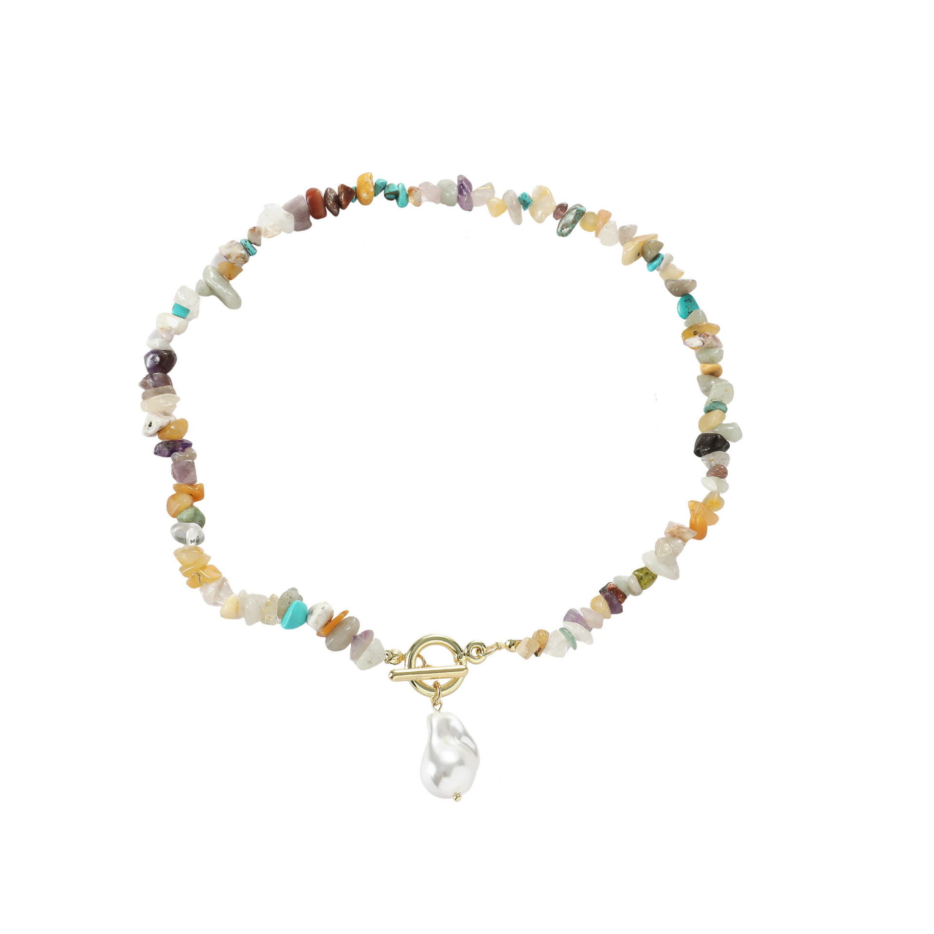 Collier en pierre naturelle et perles